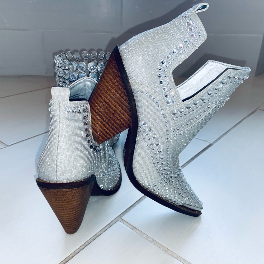 Gianni Bini Rhinestone Ankle Cowgirl Boots